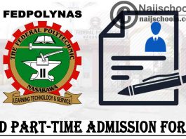 Federal Polytechnic Nasarawa (FEDPOLYNAS) ND Part-Time Admission Form for 2021/2022 Academic Session | CHECK NOW