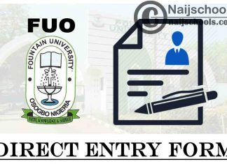 Fountain University Osogbo (FUO) Direct Entry Screening Form for 2021/2021 Academic Session | APPLY NOW