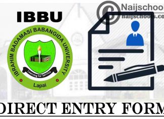 Ibrahim Badamasi Babangida University (IBBU) Direct Entry Form for 2021/2022 Academic Session | APPLY NOW