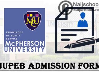 McPherson University JUPEB Admission Form for 2021/2022 Academic Session | CHECK NOW