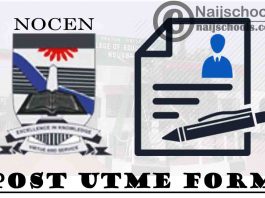 Nwafor Orizu College of Education Nsugbe (NOCEN) Post UTME Form for 2021/2022 Academic Session | APPLY NOW