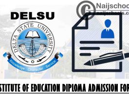 Delta State University (DELSU) Institute of Education Diploma Programme Admission Form for 2021/2022 Academic Session | APPLY NOW