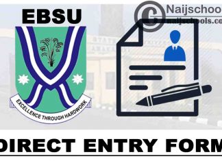 Ebonyi State University (EBSU) Direct Entry Screening Form for 2021/2022 Academic Session | APPLY NOW