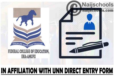 Federal College of Education (FCE) Eha-Amufu in Affiliation with University of Nigeria Nsukka (UNN) Direct Entry Form for 2021/2022 Academic Session | APPLY NOW
