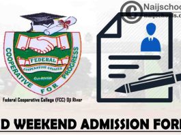 Federal Cooperative College (FCC) Oji River ND Weekend Admission Form for 2021/2022 Academic Session | APPLY NOW