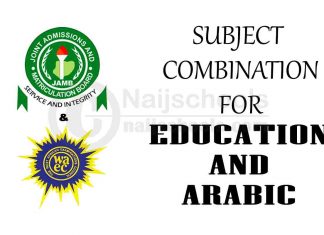 JAMB & WAEC Subject Combination for Education and Arabic