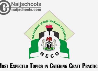 Most Expected Topics in 2023 NECO Catering Craft Practice SSCE & GCE | CHECK NOW
