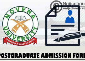Novena University Postgraduate Admission Form for 2021/2022 Academic Session | APPLY NOW