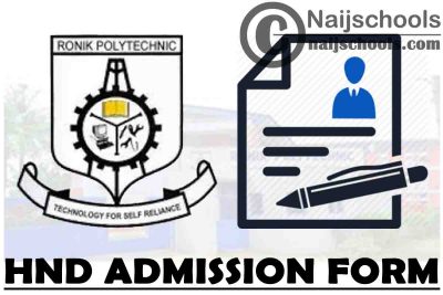Ronik Polytechnic HND Admission Form for 2021/2022 Academic Session | APPLY NOW