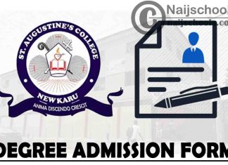 St. Augustine's College of Education Degree Programme Admission Form for 2021/2022 Academic Session | APPLY NOW