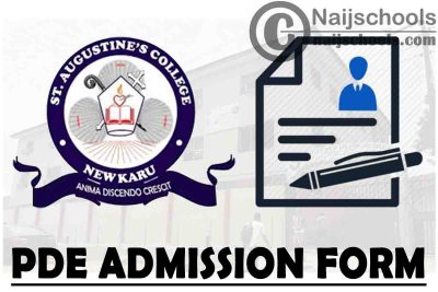 St. Augustine's College of Education PDE Admission Form for 2021/2022 Academic Session | APPLY NOW