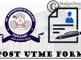 St. Augustine's College of Education Post UTME (NCE Admission) Form for 2021/2022 Academic Session | APPLY NOW