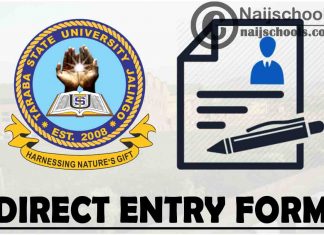 Taraba State University (TSU) Direct Entry Screening Form for 2021/2022 Academic Session | APPLY NOW