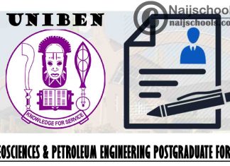 University of Benin (UNIBEN) Geosciences and Petroleum Engineering Postgraduate Programmes Admission Form for 2021/2022 Academic Session | APPLY NOW