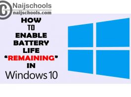 How to Enable Battery Time Remaining in Windows 10
