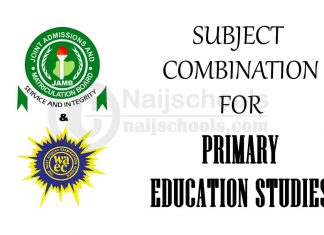 JAMB & WAEC Subject Combination for Primary Education Studies