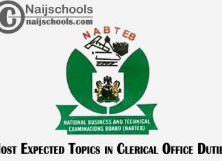 Most Expected Topics in 2023 NABTEB Clerical Office Duties Exam