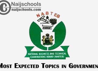 Most Expected Topics in 2023 NABTEB Government Exam
