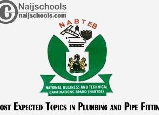 Expected Topics in NABTEB Plumbing and Pipe Fitting