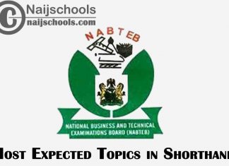 Most Expected Topics in 2023 NABTEB Shorthand Exam