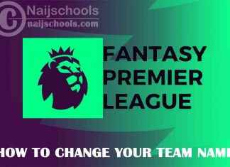 How to Change Your FPL Team Name; Complete Guide