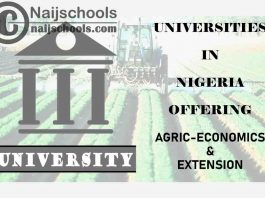 Universities in Nigeria Offering Agric-Economics and Extension