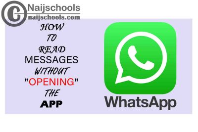 How to Read Whatsapp Messages Without Opening the App