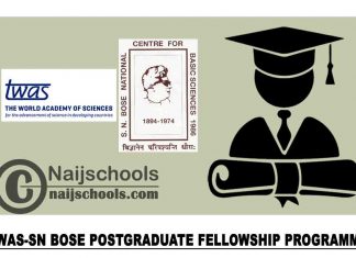 TWAS-SN Bose Postgraduate Fellowship Programme 2024