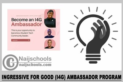 Ingressive for Good (I4G) Ambassador Program 2023