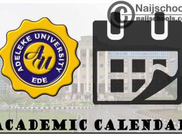 Adeleke University Ede Academic Calendar 2023/24 1/2 Semester