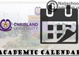 Chrisland University Academic Calendar for 2023/24