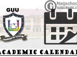 GUU Academic Calendar 2023/24 Session 1st/2nd Semester