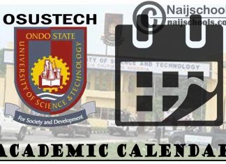 OSUSTECH Academic Calendar 1st/2nd Semester 2023/2024