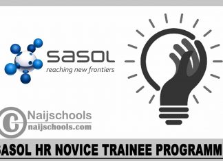Sasol HR Novice Trainee Programme