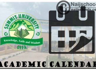 Summit University Academic Calendar 2023/2024 Session