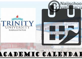 Trinity University Academic Calendar for 2023/2024