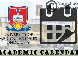 UNIMED Academic Calendar 2023/24 Session 1st/2nd Semester