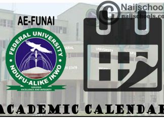AE-FUNAI Academic Calendar 2023/24 Session 1st/2nd Semester