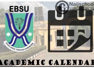EBSU Academic Calendar 2023/24 Session 1st/2nd Semester