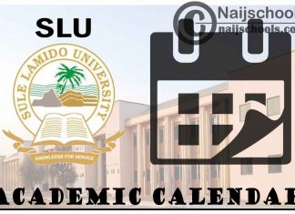 SLU Academic Calendar 2023/24 Session 1st/2nd Semester