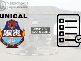 UNICAL Degree Admission Requirements for 2024/2025 Session