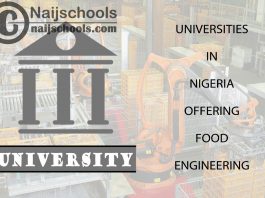 List of Universities in Nigeria Offering Food Engineering