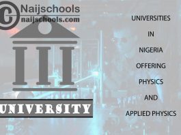 Universities in Nigeria Offering Physics and Applied Physics