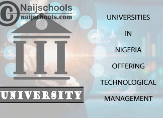 List of Universities in Nigeria Offering Technological Management