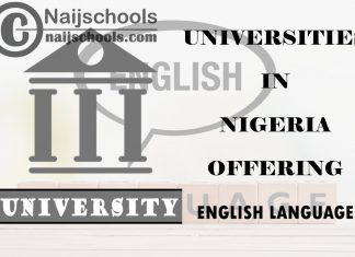 List of Universities in Nigeria Offering English Language
