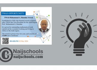 TWAS-Mohammad A. Hamdan Award 2024